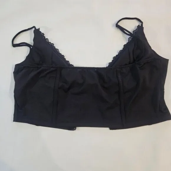 New Occasion Lingerie Style Rave Top Cropped Lace Busty Size XL Black - Picture 2 of 9